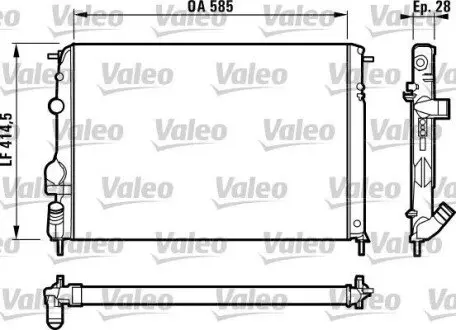Радіатор, система охолодження двигуна Valeo 732866