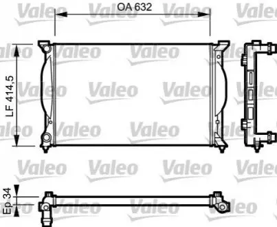Радіатор двигуна AUDI A4 B6, A4 B7, A6 C5 SEAT EXEO, EXEO ST 1.6-2.0D 11.00-05.13 Valeo 732963 Купити в Україні