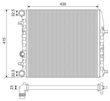 Радіатор двигуна SEAT CORDOBA, IBIZA III, IBIZA IV, IBIZA IV SC, IBIZA IV ST, TOLEDO IV SKODA FABIA I, FABIA I PRAKTIK, FABIA II, FABIA III, FABIA III PRAKTIK, RAPID 1.0-1.9D 08.99-12.22 Valeo 733062 Купити в Україні