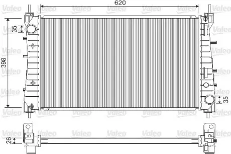 Радіатор двигуна FIAT LINEA 1.3D/1.4/1.6D 10.06 Valeo 733203 Купити в Україні