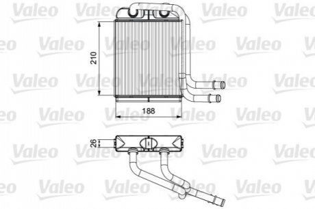 Радиатор (теплообменник) отопления салона - (7H1819031) Valeo 811524