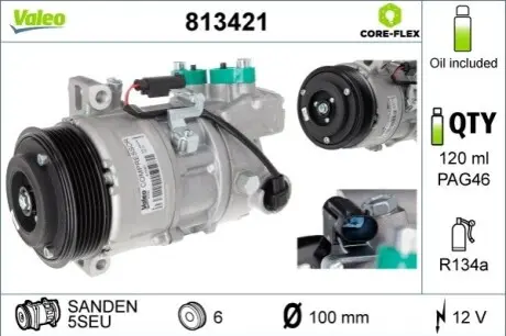 Компрессор кондиционера Valeo 813421