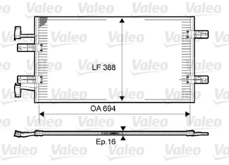 Конденсатор кондиціонера NISSAN PRIMASTAR OPEL VIVARO A RENAULT TRAFIC II 2.0D/2.5D 01.06 Valeo 814171 Купити в Україні