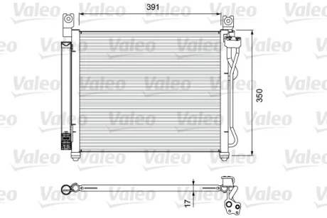 Конденсатор кондиціонера (з осушувачем) KIA PICANTO I 1.0-1.1LPG 04.04-09.11 Valeo 814299
