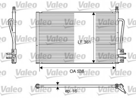 Радиатор кондиционера - (1142771, 1146195, 1254203) Valeo 817664