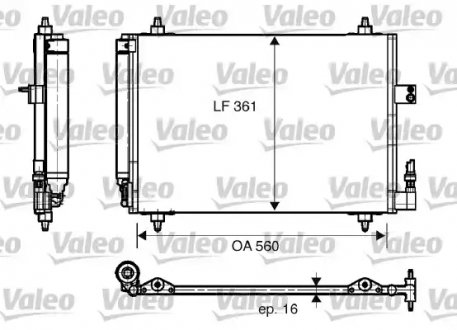 Радиатор кондиционера - (6455CP, 6455FX) Valeo 817824