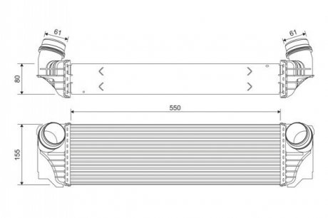 Радиатор интеркулера BMW 5 (F10) 3.5i/ 7 (F01/F02/F03/F04) 4.0i 10-17 Valeo 818367 (фото 1)