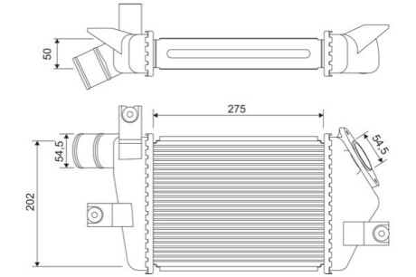 Радиатор интеркулера Mitsubiahi L200/Pajero Sport 2.5D 05- Valeo 818693 (фото 1)