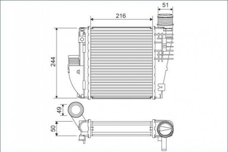 Радиатор интеркулера Peugeot 3008/308SW 1.2-2.0D 13- Valeo 822927 (фото 1)