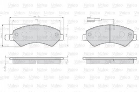 Тормозные колодки CITROEN P. JUMPER 2,2-3,0HDI 06- Valeo 872466 (фото 1)