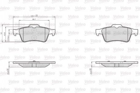 Колодки гальмівні FORD T. C-MAX/FOCUS/TRANSIT 03- Valeo 872482 (фото 1)