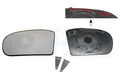 Скло дзеркала (з підігрівом) MB C-class (W203)/E-class (W211) 00-09 (L) Van Wezel 3032837