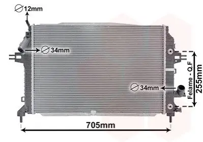 Радиатор, охлаждение двигателя Van Wezel 37002460