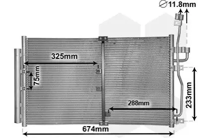 Фото 1 — Конденсатор, система кондиціонування повітря Van Wezel (37005425) Фото Конденсатор, система кондиціонування повітря Van Wezel (37005425) зображення 1