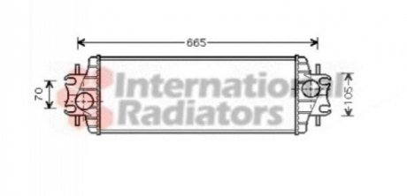 Радиатор интеркулера Renault Trafic 1.9/2.5dCi 01- - (91166035, 9116603035, 7700312903) Van Wezel 43004328
