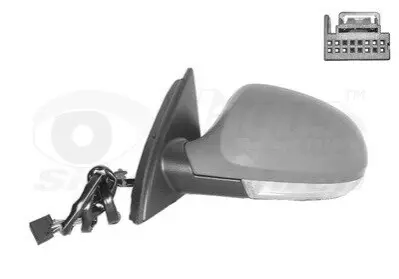 Дзеркало заднього виду (під фарбування) VW Passat 05-11 (L) (електро/з підігрів./з повор.) Van Wezel 5839807