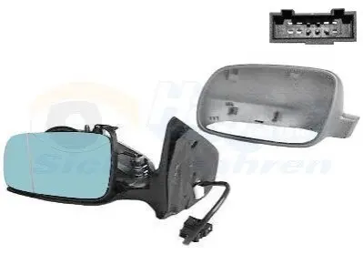 Дзеркало заднього виду (під фарбування) VW Golf/Bora 97-05 (L) (електро/з підігрів.) Van Wezel 5888817