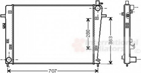 Радиатор охлаждения двигателя HYUNDAI TUCSON/KIA SPORTAGE 04&gt;10 Van Wezel 82002328 (фото 1)