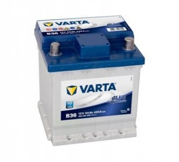 Акумуляторна батарея 44Ah/420A (175x175x190/+R/B13) Blue Dynamic B36 VARTA 5444010423132 (фото 1)