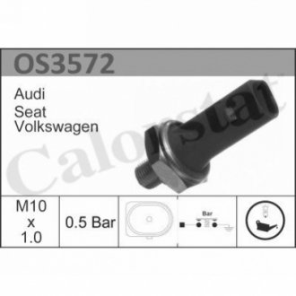Датчик тиску олії (0,5bar/1 конт./зелений)) VW Caddy III/Golf V 1.0-1.8 95- Vernet OS3572
