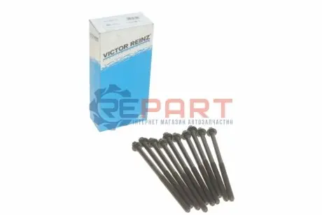 Комплект болтів ГБЦ CITROEN AX, BERLINGO, BX, C15, C2, C2 ENTERPRISE, C3 I, C3 II, C3 PLURIEL, NEMO, SAXO, XSARA, XSARA PICASSO, ZX FIAT FIORINO, QUBO PEUGEOT 1007, 106 I, 106 II 1.0-1.6 10.82 VICTOR REINZ 143207501 Купити в Україні