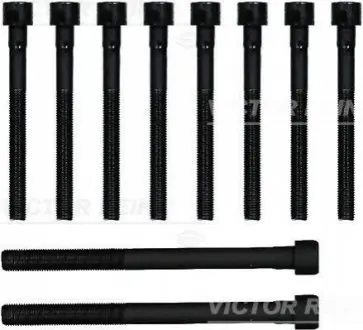 Комплект болтів ГБЦ HYUNDAI COUPE II, ELANTRA III, ELANTRA IV, HIGHWAY, I30, MATRIX, TIBURON, TRAJET, TUCSON 1.8/2.0/2.0LPG 08.96-06.12 VICTOR REINZ 145509701 Купити в Україні