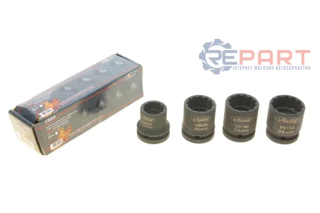 Набір ударних головок 12-граней 3/4" 24-30-32-36 мм VIGOR V5024