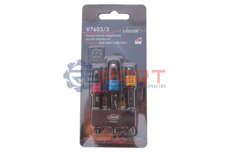 Набор адаптеров 1/4-3/8-1.2 3 ед.. VIGOR V7603/3 Купить в Украине