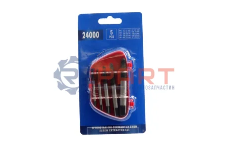 Екстрактори зламаних гвинтів: 1/8" до 3/8", набір 5 шт. [12/120](VOREL) Vorel 24000