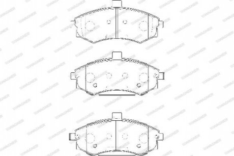 Гальмівні колодки передні HYUNDAI ELANTRA 1.6-2.0 2000- - (5810117A10, 581012DA40, 581012DA60) WAGNER WBP24031A (фото 1)