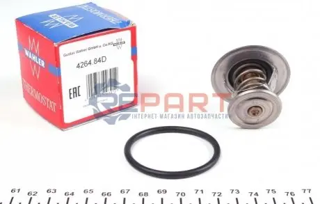 Фото Термостат Seat Ibiza/VW Golf II/III/Jetta II 1.0-1.6 -99 (84°C) WAHLER (4264.84D) зображення 1