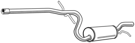Глушник вихлопної системи середній SKODA OCTAVIA II VW GOLF V, JETTA III 2.0D 02.04-06.13 WALKER 23050