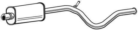 Глушник вихлопної системи середній CITROEN C4, C4 I PEUGEOT 307 2.0 10.03-12.10 WALKER 23389