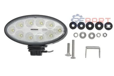 Робоча лампа (LED, 12/24В, 40Вт, 4000лм, кількість LED діодів: 10, довжина: 176мм, висота: 87мм, глибина: 86мм, довжина провода: 0,5м) Wesem CRV1B5230101