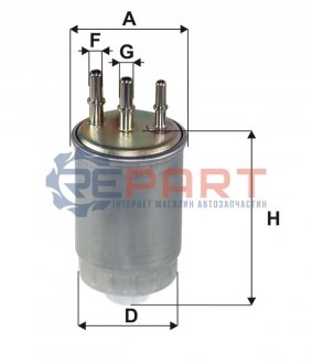Фильтр топливный SANGYONG KYRON, REXTON 2.0, 2.7 XDI 05- (выр-во WIX-FILTERS) WIX FILTERS WF8558 (фото 1)