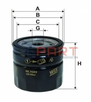 Фото Фільтр масляний Ford Transit 2.5D/TD 92- /Connect 1.8Di/TDCi 02- WIX FILTERS (WL7089) зображення 1