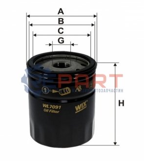 Фільтр масляний двигуна FIAT /OP545 (WIX-FILTERS UA) WIX FILTERS WL7091