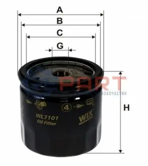 Фото Фільтр масляний Peugeot 205/309 1.1/1.3 85-92 WIX FILTERS (WL7101) зображення 1