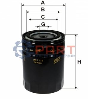 Фільтр масла WIX FILTERS WL7118