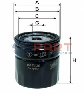 Фото Фільтр масляний Opel 85- (benzin) WIX FILTERS (WL7129) зображення 1