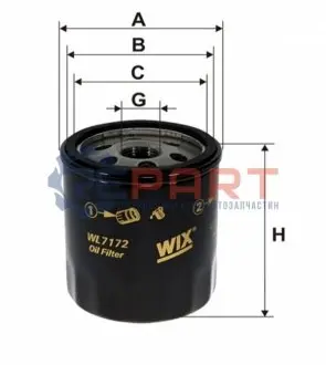 Фото Фільтр масляний Toyota Camry 3.0i 91-06/Land Cruiser 84-/Hilux 97- WIX FILTERS (WL7172) зображення 1