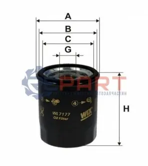 Фото Фільтр масляний Toyota Avensis 2.0 00- /Celica 1.6-2.0 87- WIX FILTERS (WL7177) зображення 1