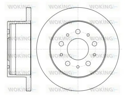 Диск гальмівний (задний) Citroen Jumper/Fiat Ducato/Peugeot Boxer 06- (279,7x16) WOKING D6105500