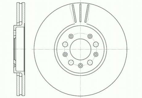 Гальмівний диск перед. A1/A3/Bora/Cordoba/Fabia (96-21) - D6544.10 (1J0615301, 1J0615301C, 1J0615301K) WOKING D654410 (фото 1)