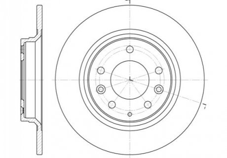 Гальмівний диск задній Mazda 6 02- (280x10) - D6881.00 (N12326251B, 230622, GF3Y26251A) WOKING D688100 (фото 1)