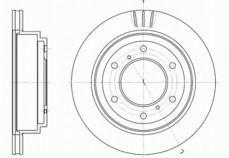 Тормозной диск задний Mitsubishi Pajero 2.5-3.8 00- (300x22) - D6955.10 (230778, MR418067) WOKING D695510 (фото 1)