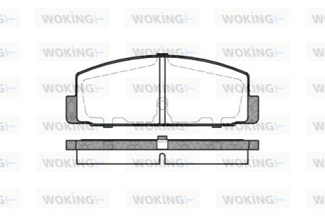 Тормозные колодки зад. Mazda 6/323/626 94-12 (akebono) WOKING P0793.30 (фото 1)