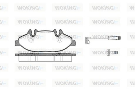 Гальмівні колодки пер. Vito (639) 03-07 (>ch.№342257) WOKING P10093.02