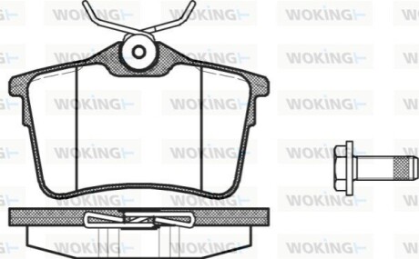 Гальмівні колодки зад. Berlingo/Partner 08- WOKING P12823.00