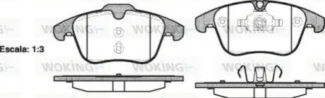 Колодки гальмівні (передні) Citroen C5 08-/Peugeot 407 04-/508 10-18 WOKING P13193.00